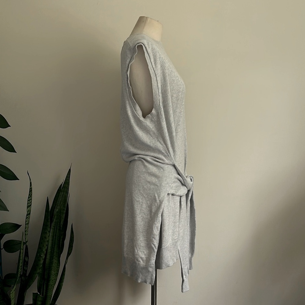 CURRENT/ELLIOTT Cotton Cashmere Mix Gray Sleeveless Sweater Dress sz Large 3 - Picture 6 of 8